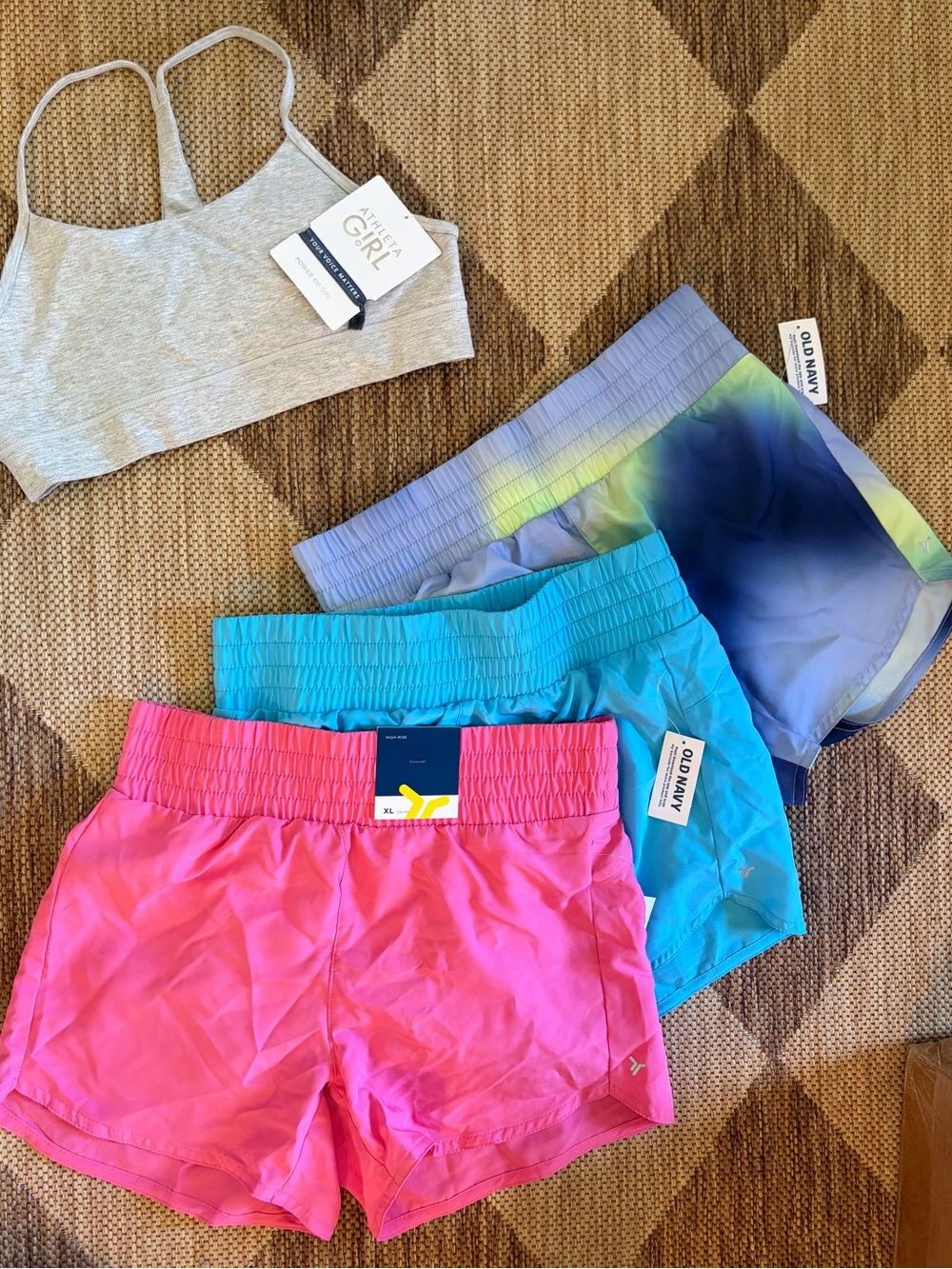 Athleta Girl Right Moves Sports Bra and Old Navy Girls Active Shorts Trio NWT!
